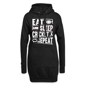 Cricket Drôle de joueur de cricket - Eat Sleep Cricke - Sweat-shirt à capuche long Femme - noir - Devant