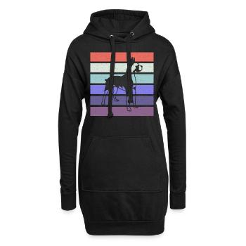 Retro Kleidung für Boxer - Hoodie-Kleid - Schwarz - Vorne
