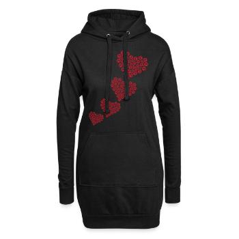 Dog Paw Hearts Dog Lover Dog Owner - Baby Dog Paws - Hoodie-Kleid - Schwarz - Vorne