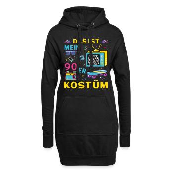 Das ist mein 90er Kostüm - Hoodie-Kleid - Schwarz - Vorne