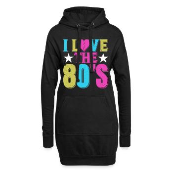 J’adore le vintage rétro des années 80 des années 1980 | Costume des années 80 - Sweat-shirt à capuche long Femme - noir - Devant