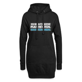 Keep The Sea Plastic Free Umweltschutz Meer retten - Hoodie-Kleid - Schwarz - Vorne