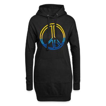 Soutenez l’Ukraine, la paix et non la guerre - Sweat-shirt à capuche long Femme - noir - Devant