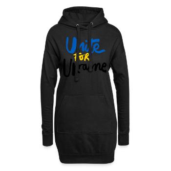 Soutenez l’Ukraine, la paix et non la guerre - Sweat-shirt à capuche long Femme - noir - Devant