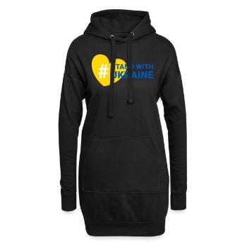 Stand with Ukraine Peace No War - Hoodie-Kleid - Schwarz - Vorne