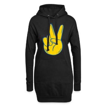 Stand with Ukraine Peace No War - Hoodie-Kleid - Schwarz - Vorne