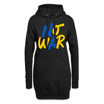 Soutenez l’Ukraine, la paix et non la guerre - Sweat-shirt à capuche long Femme - noir - Devant