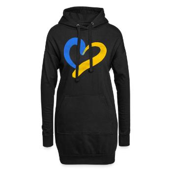 Soutenez l’Ukraine, la paix et non la guerre - Sweat-shirt à capuche long Femme - noir - Devant