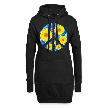 Stand with Ukraine Peace No War - Hoodie-Kleid - Schwarz - Vorne