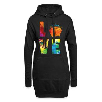 Cruise Ship Vacation Watercolor - Hoodie-Kleid - Schwarz - Vorne
