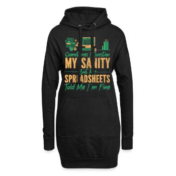 Accountant Bookkeeper Accounting - Hoodie-Kleid - Schwarz - Vorne