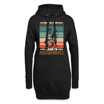 Schlittenhunderennen Schlittenhunde Geschenk - Hoodie-Kleid - Schwarz - Vorne