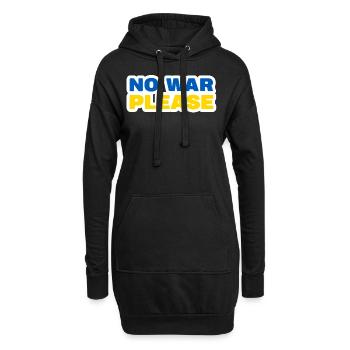 Stand with Ukraine Peace No War - Hoodie-Kleid - Schwarz - Vorne