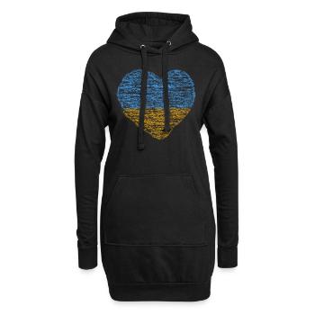 Stand with Ukraine Peace No War - Hoodie-Kleid - Schwarz - Vorne