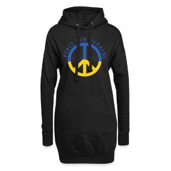 Soutenez l’Ukraine, la paix et non la guerre - Sweat-shirt à capuche long Femme - noir - Devant