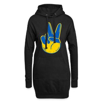 Soutenez l’Ukraine, la paix et non la guerre - Sweat-shirt à capuche long Femme - noir - Devant