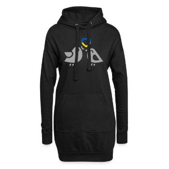 Soutenez l’Ukraine, la paix et non la guerre - Sweat-shirt à capuche long Femme - noir - Devant