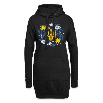 Soutenez l’Ukraine, la paix et non la guerre - Sweat-shirt à capuche long Femme - noir - Devant