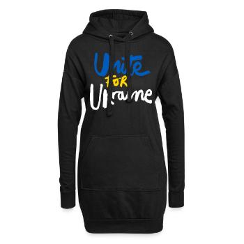 Stand with Ukraine Peace No War - Hoodie-Kleid - Schwarz - Vorne