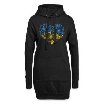 Soutenez l’Ukraine, la paix et non la guerre - Sweat-shirt à capuche long Femme - noir - Devant