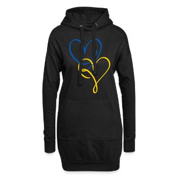 Stand with Ukraine Peace No War - Hoodie-Kleid - Schwarz - Vorne
