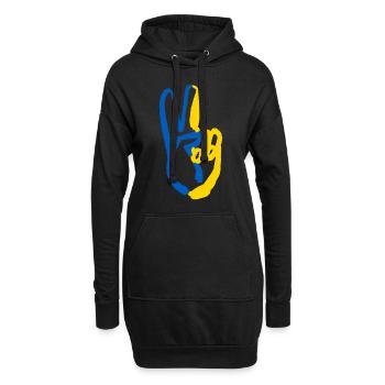 Stand with Ukraine Peace No War - Hoodie-Kleid - Schwarz - Vorne