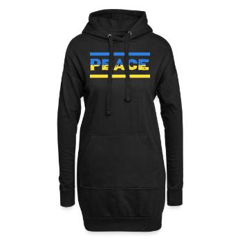 Soutenez l’Ukraine, la paix et non la guerre - Sweat-shirt à capuche long Femme - noir - Devant