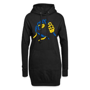 Soutenez l’Ukraine, la paix et non la guerre - Sweat-shirt à capuche long Femme - noir - Devant