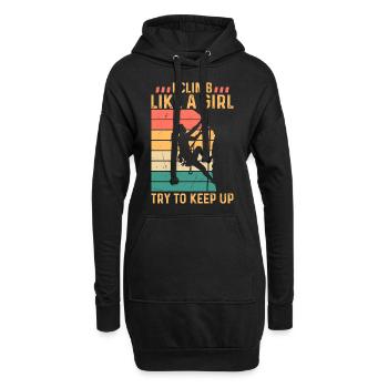 Je grimpe comme une fille essaie de suivre - Climber Rock - Sweat-shirt à capuche long Femme - noir - Devant