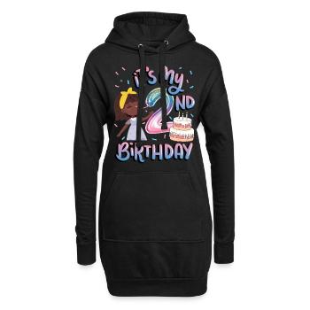It's my 2nd birthday Melanin Kid Juneteenth - Hoodie Dress - black - Front