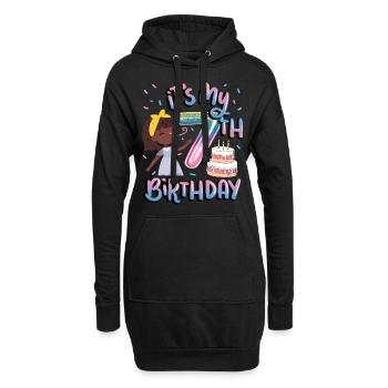It's my 7th birthday Melanin Kid Juneteenth - Hoodie Dress - black - Front