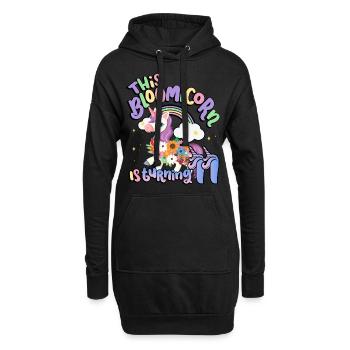 Bloomicorn Is Turning 11 Einhorn 11. Geburtstag - Hoodie-Kleid - Schwarz - Vorne