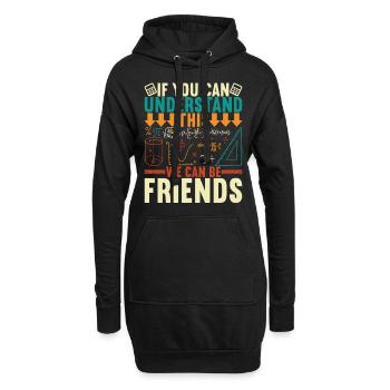 Mathe Mathelehrer - Hoodie-Kleid - Schwarz - Vorne