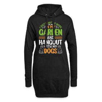 Dog Lover Plant Gardener Jardin Jardinage - Dog Ow - Sweat-shirt à capuche long Femme - noir - Devant