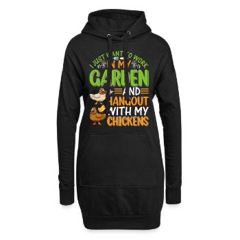 Jardinage de poulet jardinier de jardin drôle de poulet lo - Sweat-shirt à capuche long Femme - noir - Devant