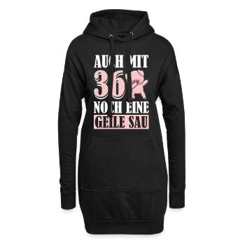 Auch Mit 36 Noch Eine Geile Sau Schwein 36th - Hoodie-Kleid - Schwarz - Vorne