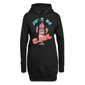 Eiscreme logo Sommer Softeis Geschenkidee - Hoodie-Kleid - Schwarz - Vorne