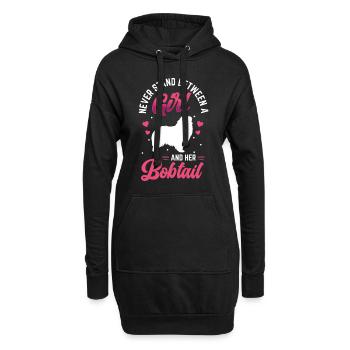 Fille avec Bobtail Old English Sheepdog - Sweat-shirt à capuche long Femme - noir - Devant