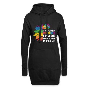 LGBT Human Mensch Regenbogen Geschenkidee - Hoodie-Kleid - Schwarz - Vorne