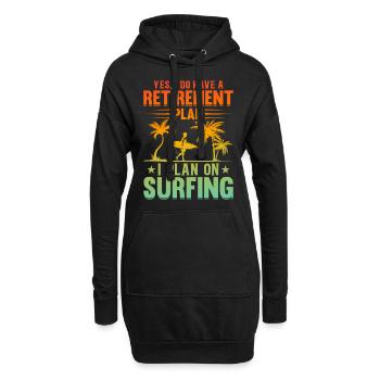 Plan de retraite de surf nautique de surf de vagues Eau S - Sweat-shirt à capuche long Femme - noir - Devant