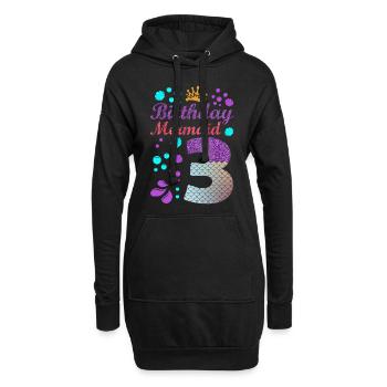 Anniversaire Mermaid 3 Coquille Summer Vibe 3 - Sweat-shirt à capuche long Femme - noir - Devant