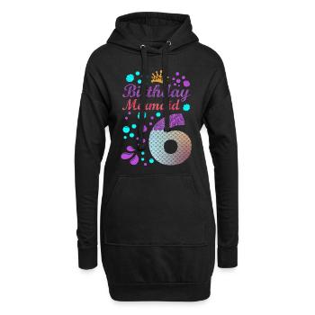 Anniversaire Mermaid 6 Shell Summer Vibe 6 - Sweat-shirt à capuche long Femme - noir - Devant