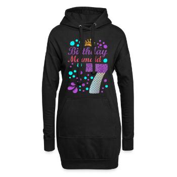 Birthday Mermaid 7 Shell Summer Vibe 7 - Hoodie Dress - black - Front