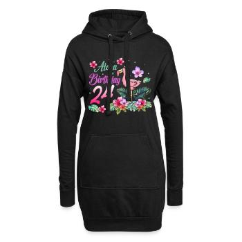 Aloha Geburtstag 24 Flamingo Vogel 24. Geburtstag - Hoodie-Kleid - Schwarz - Vorne