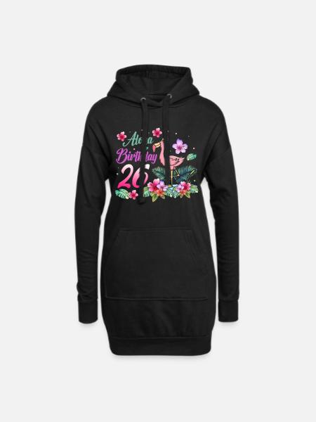 Aloha Geburtstag 26 Flamingo Vogel 26. Geburtstag - Hoodie-Kleid - Schwarz