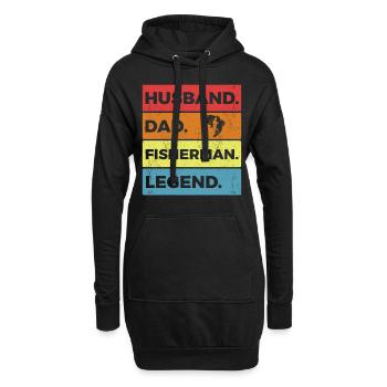 Pêche à la ligne Pêche - Sweat-shirt à capuche long Femme - noir - Devant