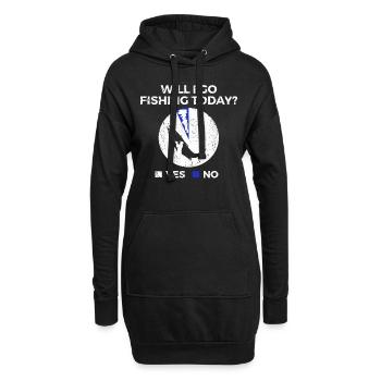 Pêche à la ligne Pêche - Sweat-shirt à capuche long Femme - noir - Devant