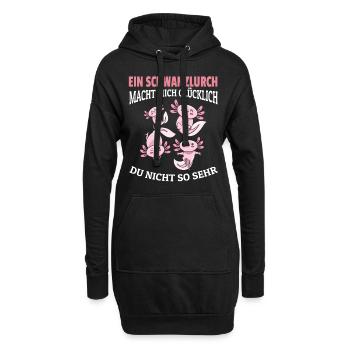 Ein Schwanzlurch macht mich glücklich Querzahnmol - Hoodie-Kleid - Schwarz - Vorne