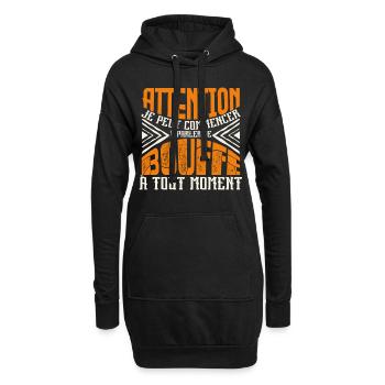 Avertissement, bouffe à tout moment. - Sweat-shirt à capuche long Femme - noir - Devant