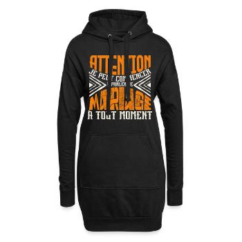 Avertissement, Mariage à tout moment. - Sweat-shirt à capuche long Femme - noir - Devant